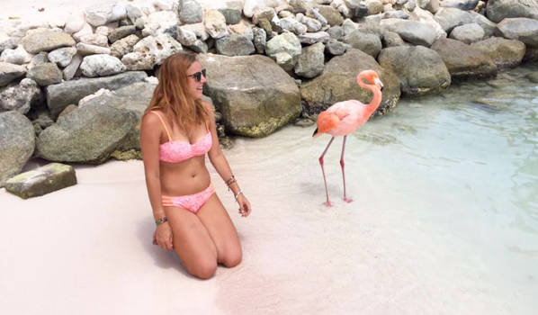 Aruba - Tussen de flamingo's!