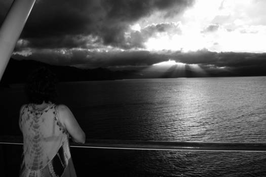 Jamaica - Uitzicht over zee vanaf een cruiseschip