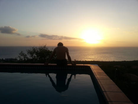 Curaçao - Sunset at the pool