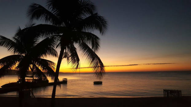 Jamaica - Zonsondergang op het strand op jamaica