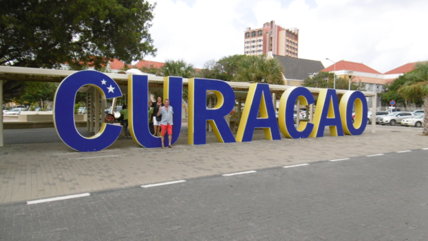 Curaçao - In Willemstad - ik en mijn vrouw