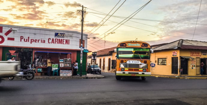 Nicaragua - Chicken bus in Leon