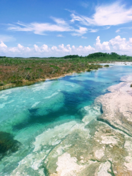 Laguna Bacalar - Bacalar heerlijk, helder blauw