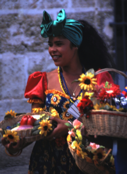 Cuba - Bloemenverkoopster.