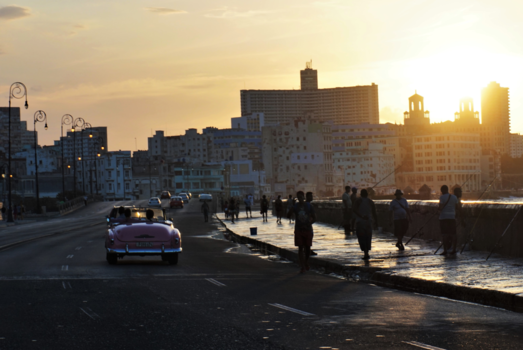 Havana - Sunset time at the 'Malecon' boulevard in Havana, Cuba