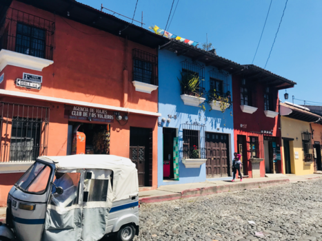 Antigua - Typical streets of colourful Antigua - Guatemalan