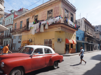 Havana - Typisch straatbeeld in Havana Centro